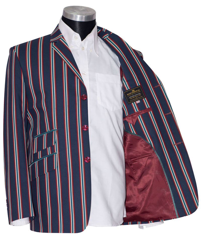 Hermist 60's Green & Navy Blue Stripe Boating Mod Blazer