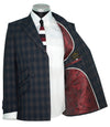 Weller Navy & Grey Check 3/6 Button Doublebreasted Mod Blazer