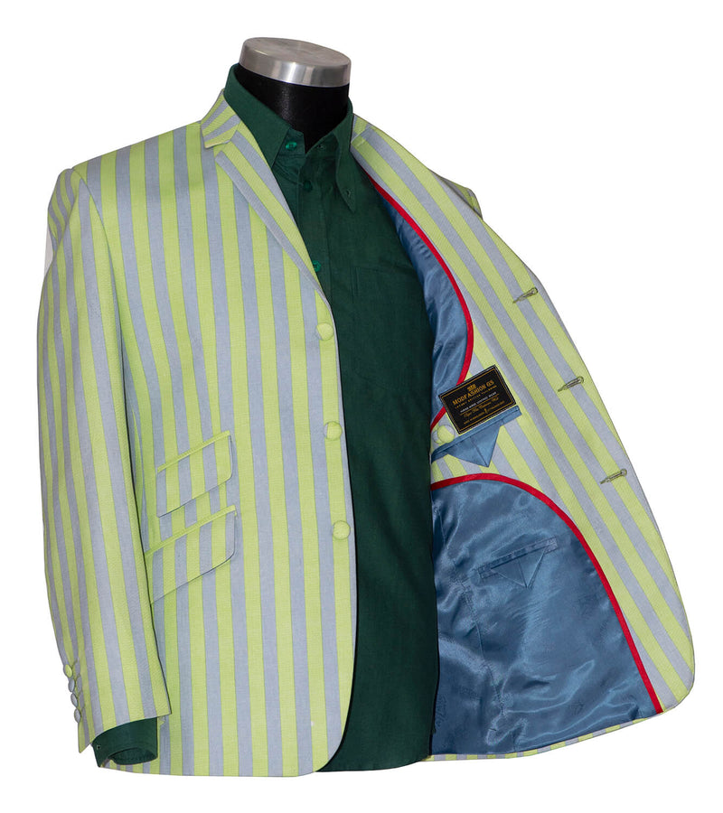 Mod Boating Jacket Peter Best Retro Pale Green Striped Boating Mod Blazer | 1960's Retro ...