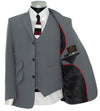 SALE Weller Light Grey Peak Lapel 3 Piece Suit (46 Regular, Trouser 36, I.L.29.5)