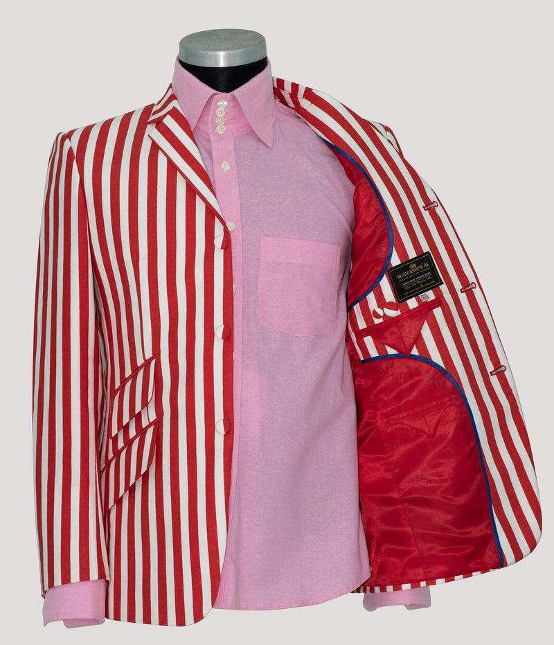 Mod Boating Jacket Ronnie Bond Red & White Stripe Boating Mod Blazer | 1960's Retro Mod ...