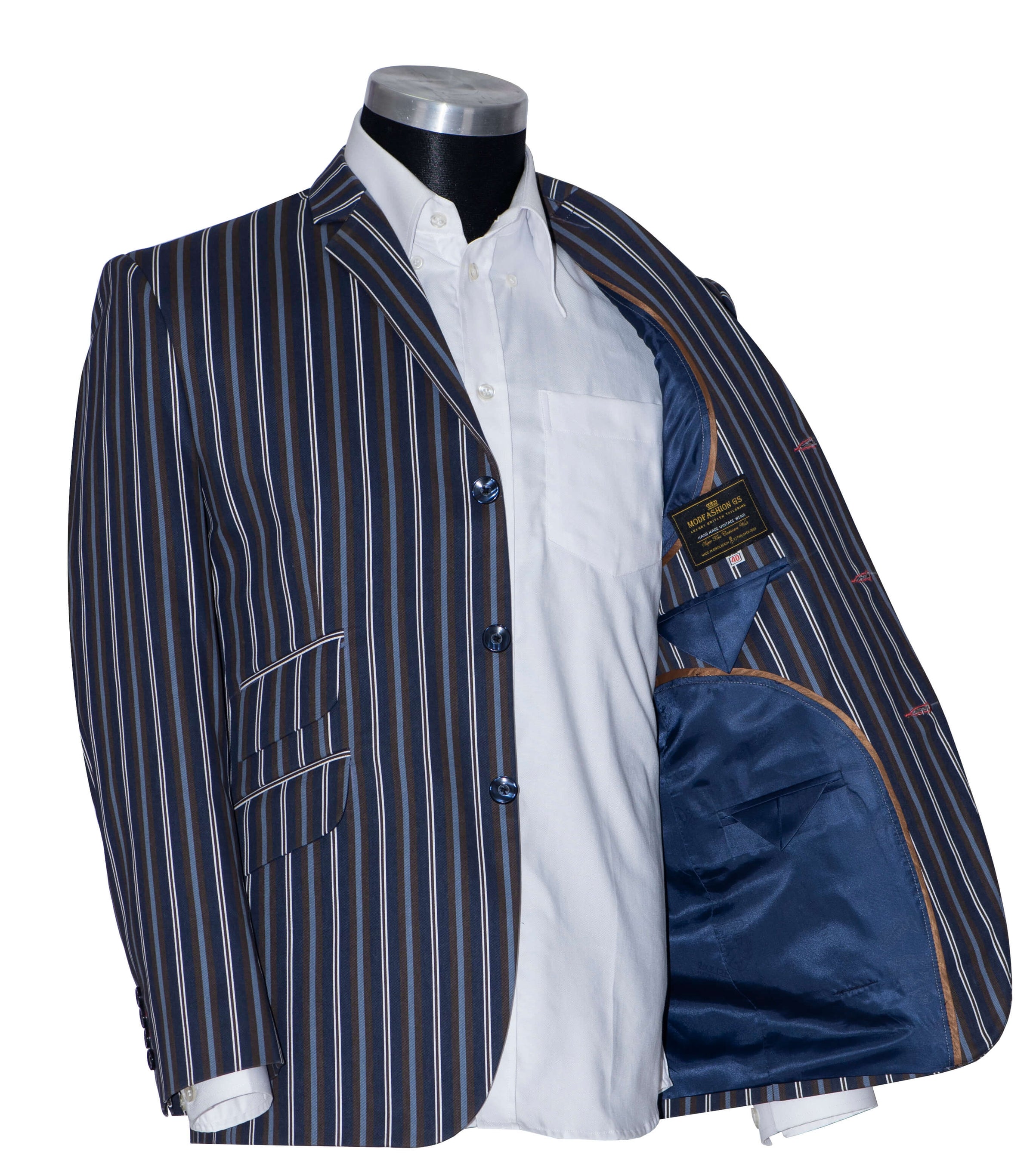 Peter Noone Navy Blue Contrast Boating Mod Blazer