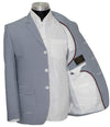 Seersucker Patch Pocket Horizontal Stripe Sports Mod Blazer
