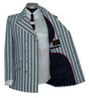 The Kinks Sky & White Stripe Double Breasted Mod Blazer