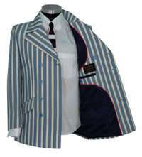 The Kinks Sky & White Stripe Double Breasted Mod Blazer