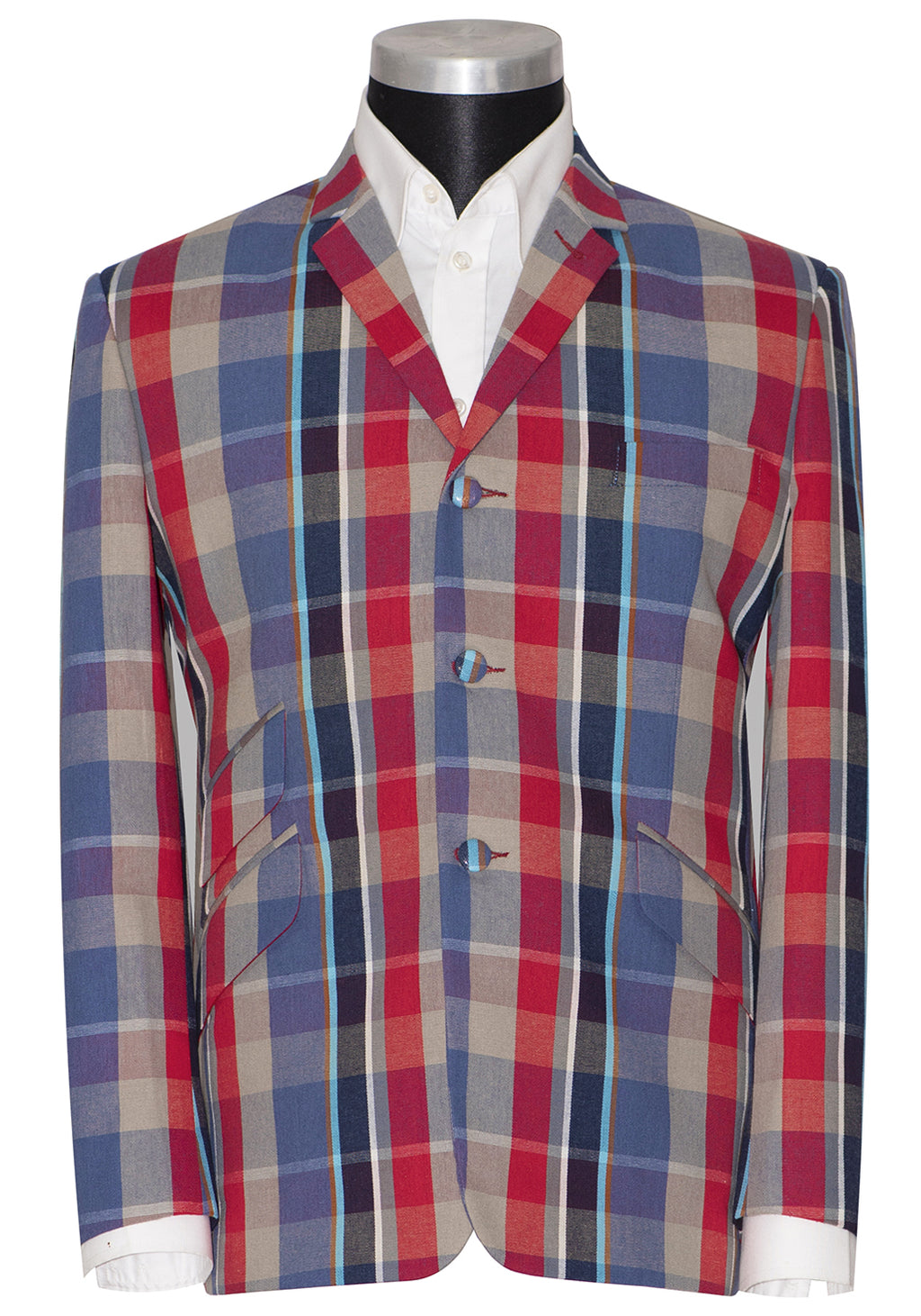 Vintage Style Madras Check Mod Blazer | 1960's Retro Mod Clothing ...
