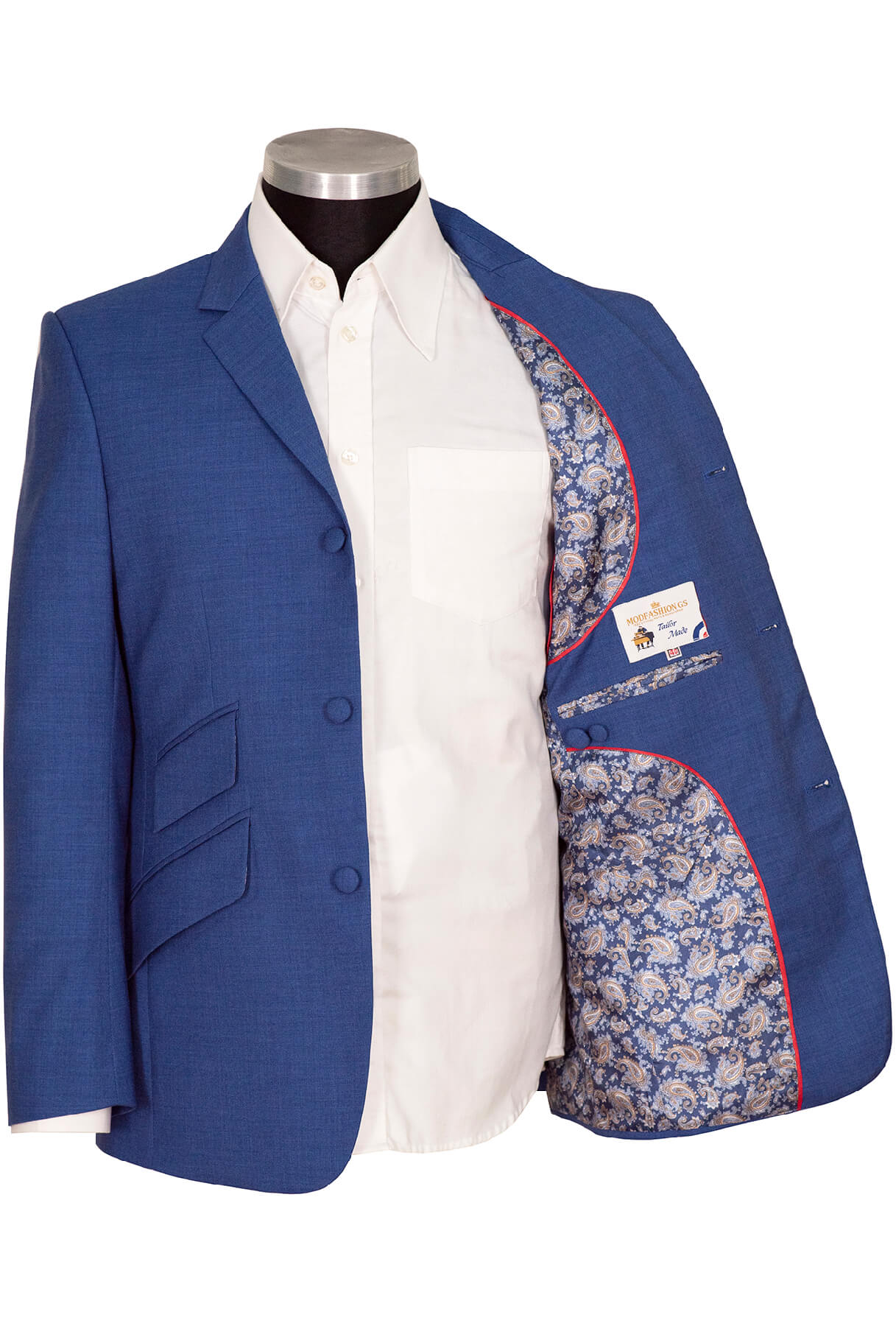 1960's style wool Royal blue mod suit for men – ModFashion GS