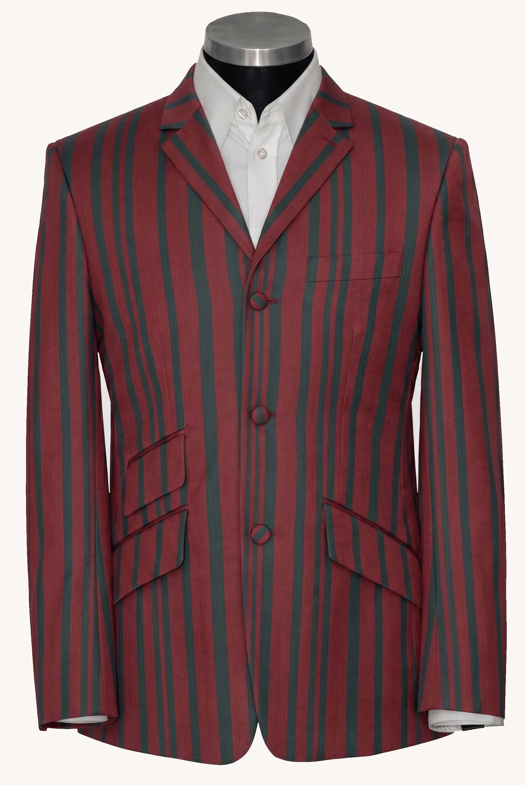 Weller 60's Style Dark Grey and Burgundy Stripe Boating Blazer
