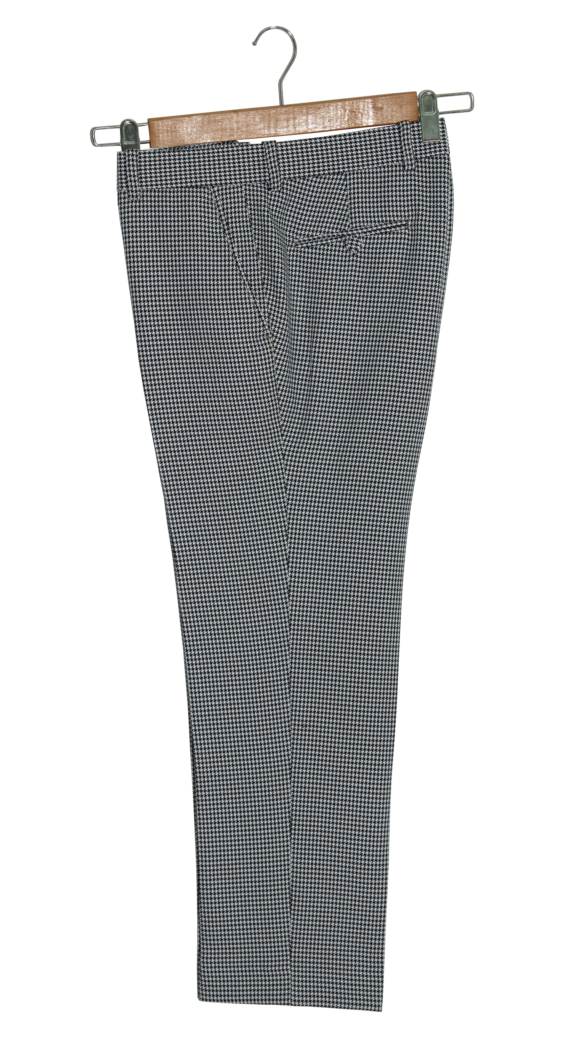 Tailored 60's Retro Houndstooth Grey Mod Trouser