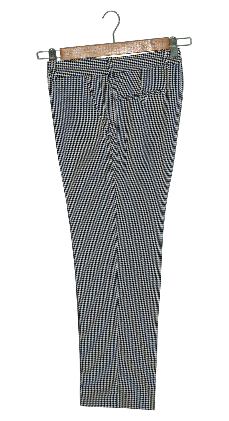Tailored 60's Retro Houndstooth Grey Mod Trouser