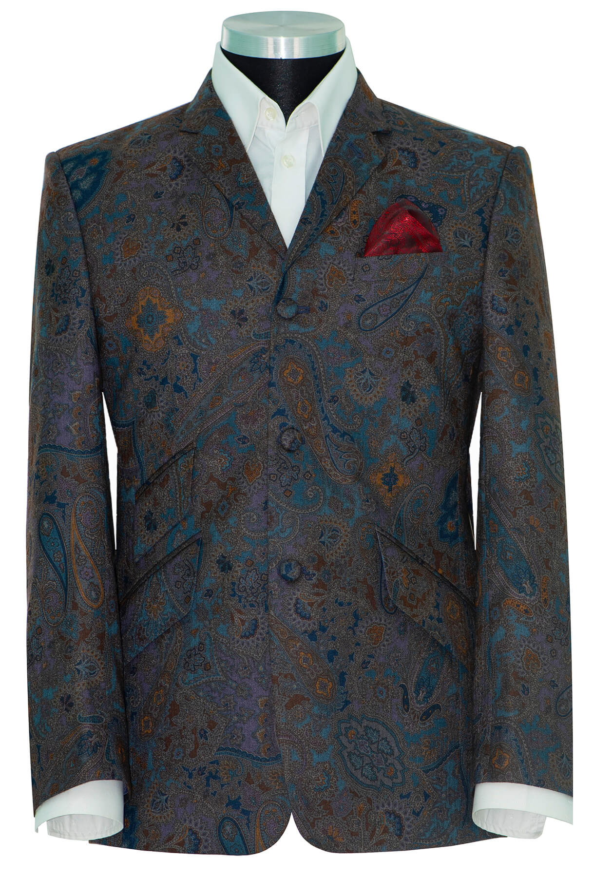 Steve Marriott 65's Navy Blue Contrast Paisley Mod Blazer