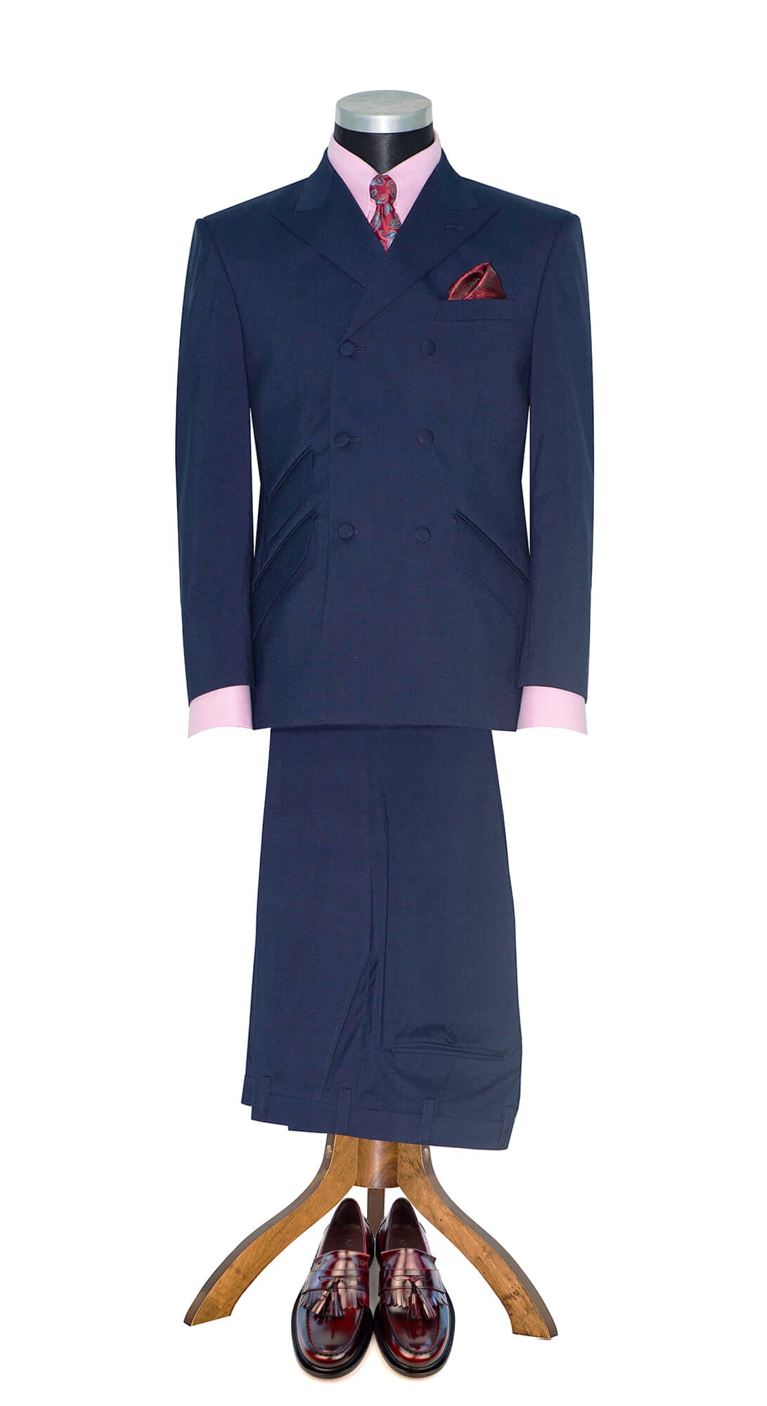 David Waller 3/6 Button Navy Blue Double Breasted Mod Suit