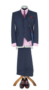 Bruce Foxton Navy Herringbone 3 Piece Suit