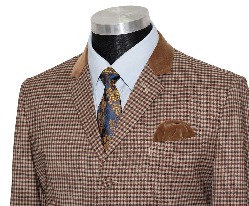 Jim Rodford Brown Gingham Check Mod Suit