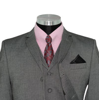 John Dalton Grey Herringbone 3 Piece Mod Suit