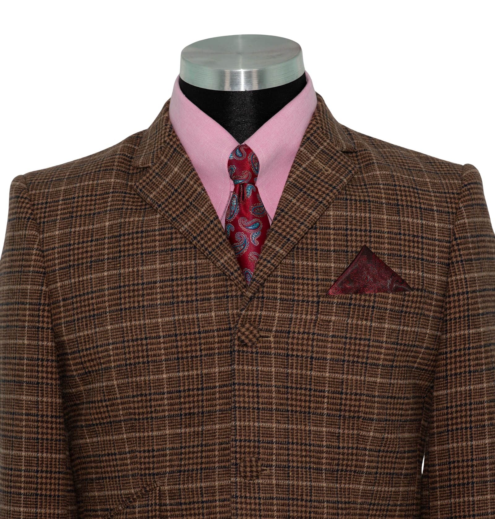 Ricky Huxley Tweed Brown Check Suit 1960's