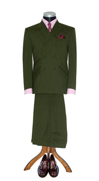 Pete Quaife 3/6 Button Olive Double Breasted Mod Suit
