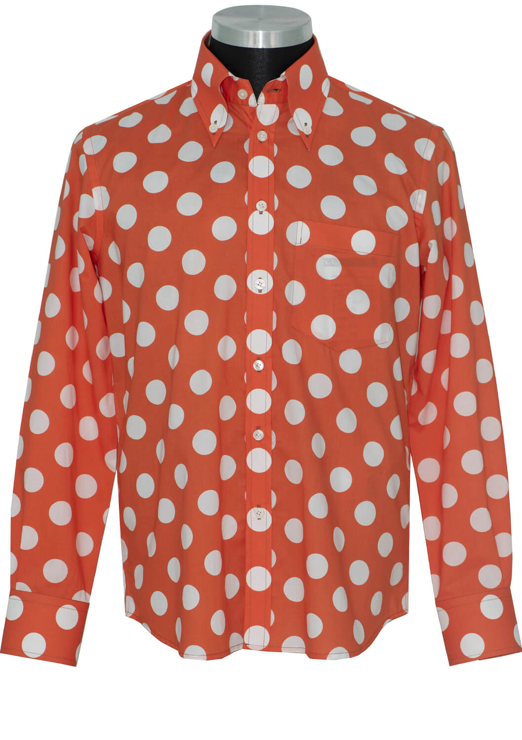 Orange Polka Dot Mod Shirt