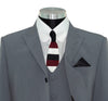 SALE Weller Light Grey Peak Lapel 3 Piece Suit (46 Regular, Trouser 36, I.L.29.5)