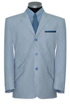 Peak Lapel Jimmy Cotton Sky Blue Striped Summer Mod Blazer