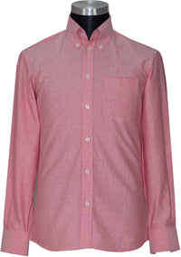 Oxford Cotton Pink Button Down High Collar Mod Shirt