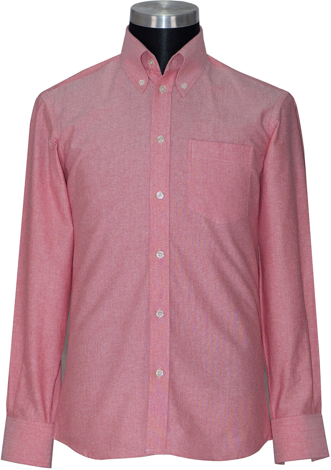 Oxford Cotton Pink Button Down High Collar Mod Shirt