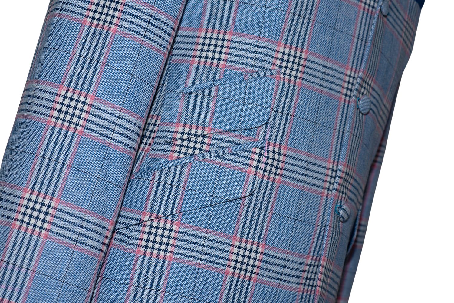 Barry Whitham 1960's Prince of Wales Linen Sky Mod Suit