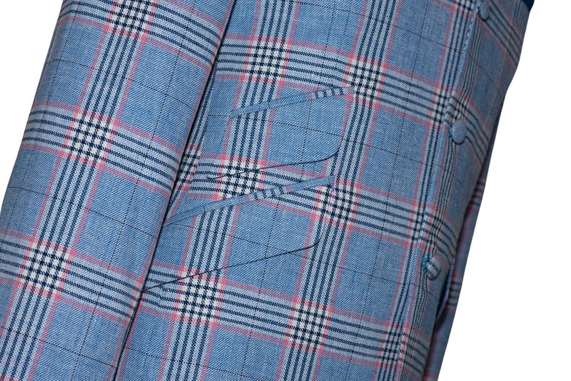 Barry Whitham 1960's Prince of Wales Linen Sky Mod Suit