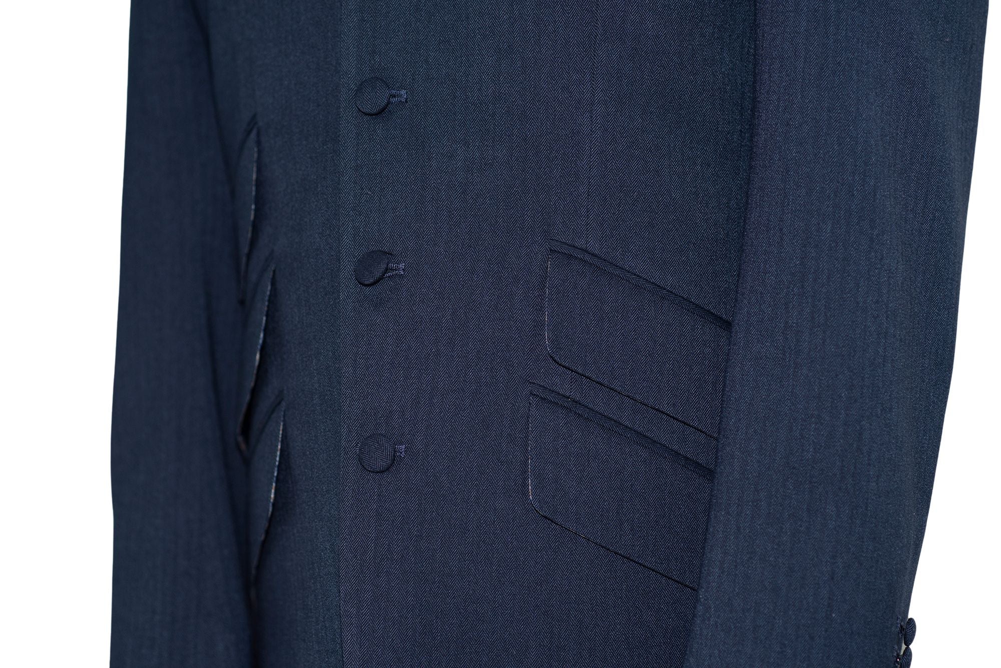 Weller Midnight Blue Peak Lapel 4 Button Mod Suit