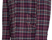Tommy Moore Multicolor Tartan Check Peak Lapel 4 Button Mod Blazer