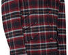 Tommy Moore Red and Navy Tartan Check Peak Lapel 4 Button Mod Blazer