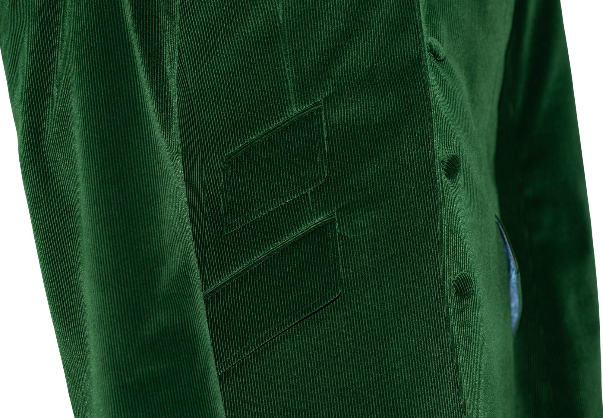 John Steel Bottle Green Velvet 4 Button Mod Blazer