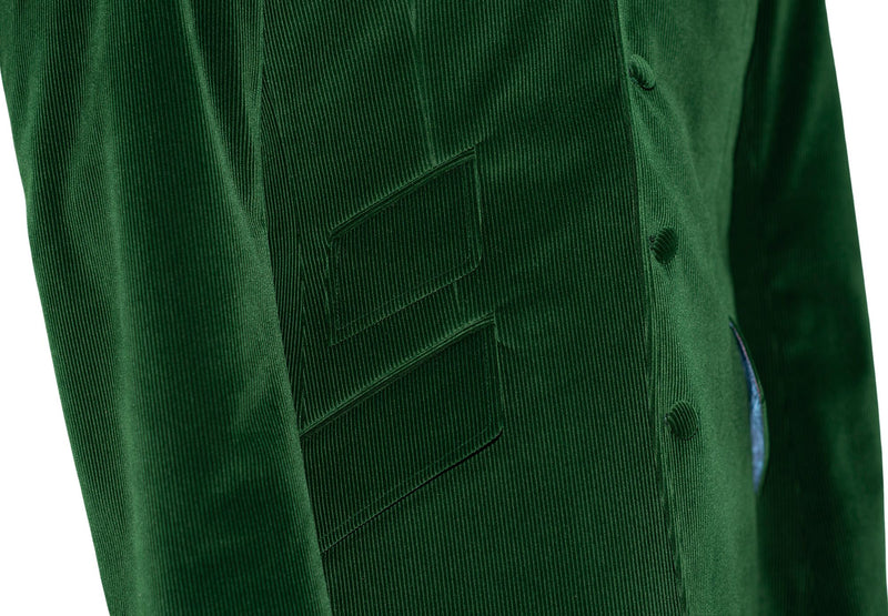 John Steel Bottle Green Velvet 4 Button Mod Blazer