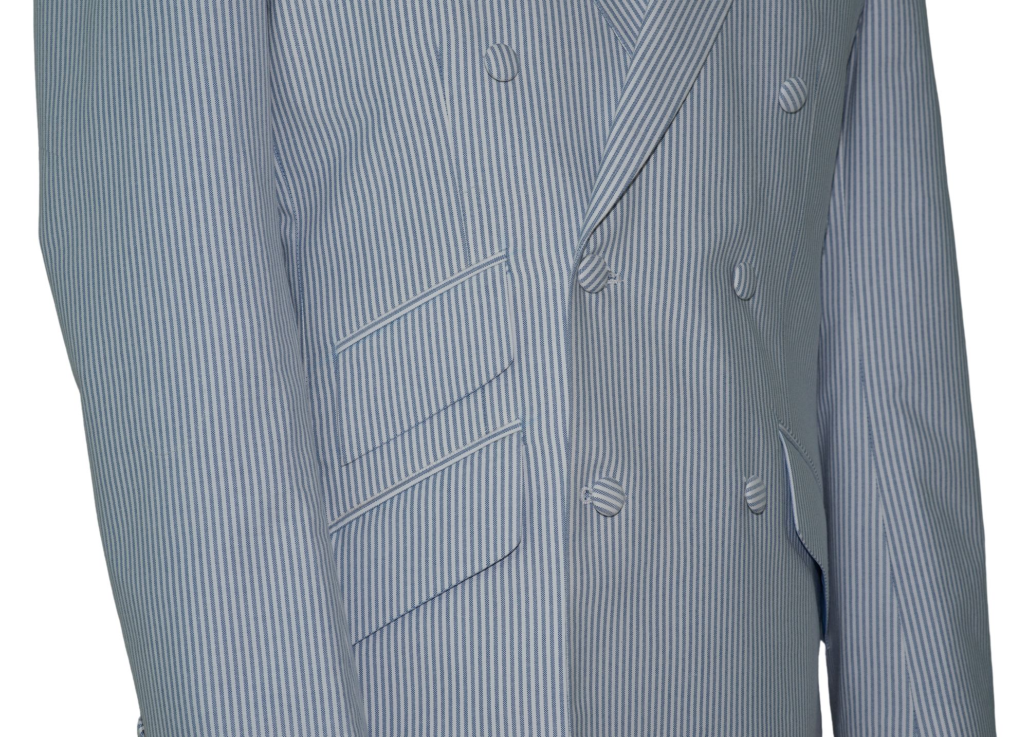 SALE Weller Sky Stripe Double Breasted 3/6 Button Mod Suit (40 Regular, Trouser 34, I.L.30)