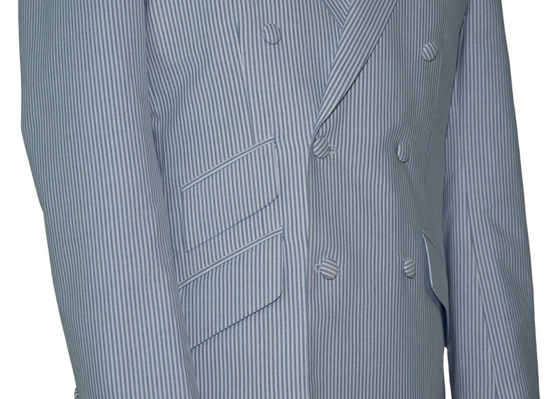 SALE Weller Sky Stripe Double Breasted 3/6 Button Mod Suit (40 Regular, Trouser 34, I.L.30)