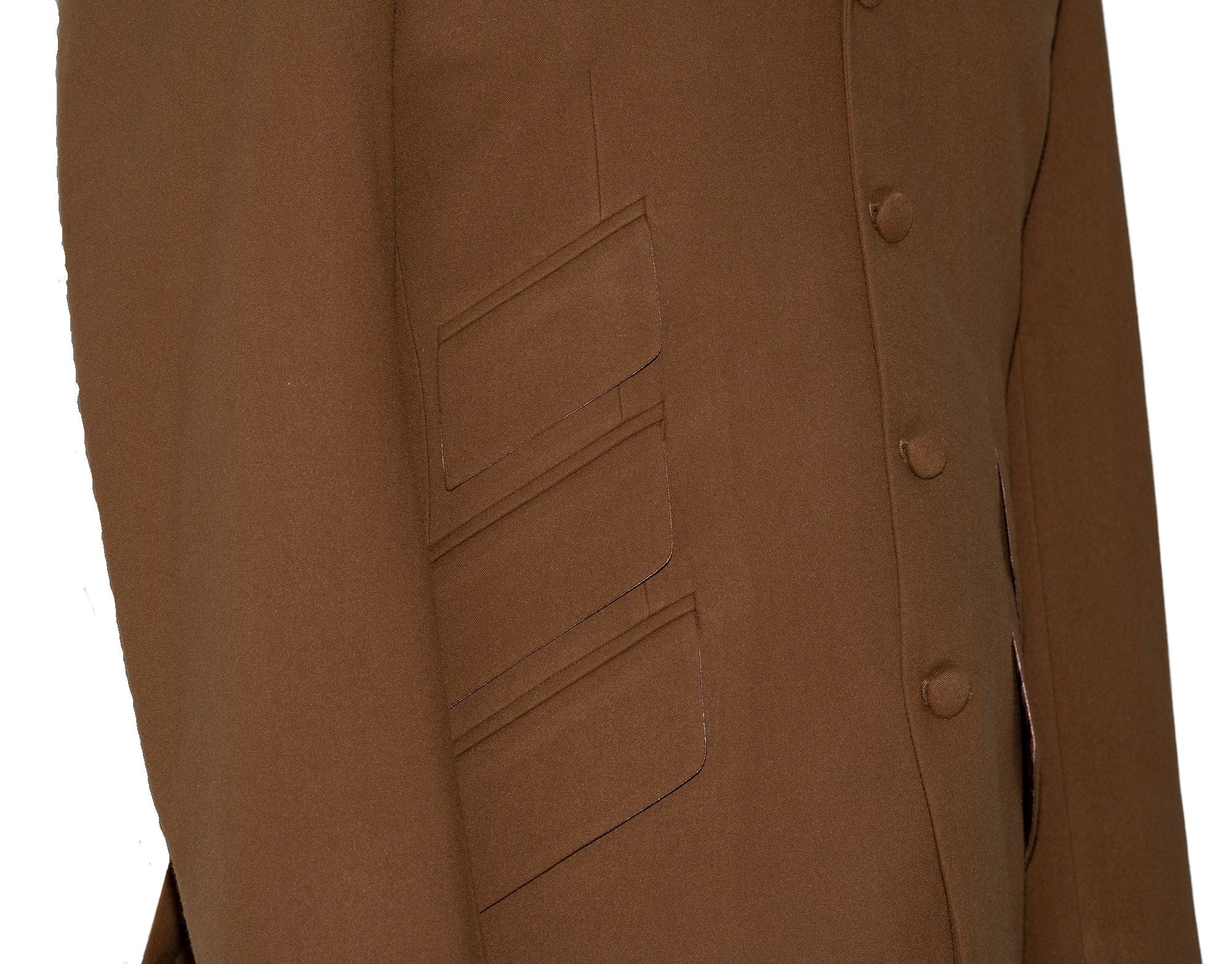 Weller Wood Brown Peak Lapel 4 Button Mod Suit