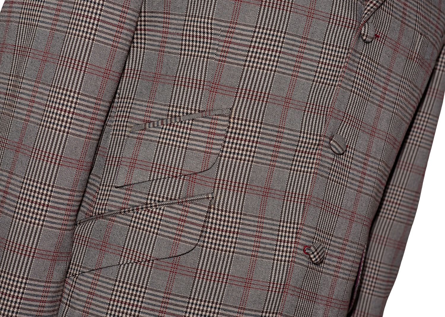 Peter Cowap Burgundy Check Grey Mohair Mod Blazer