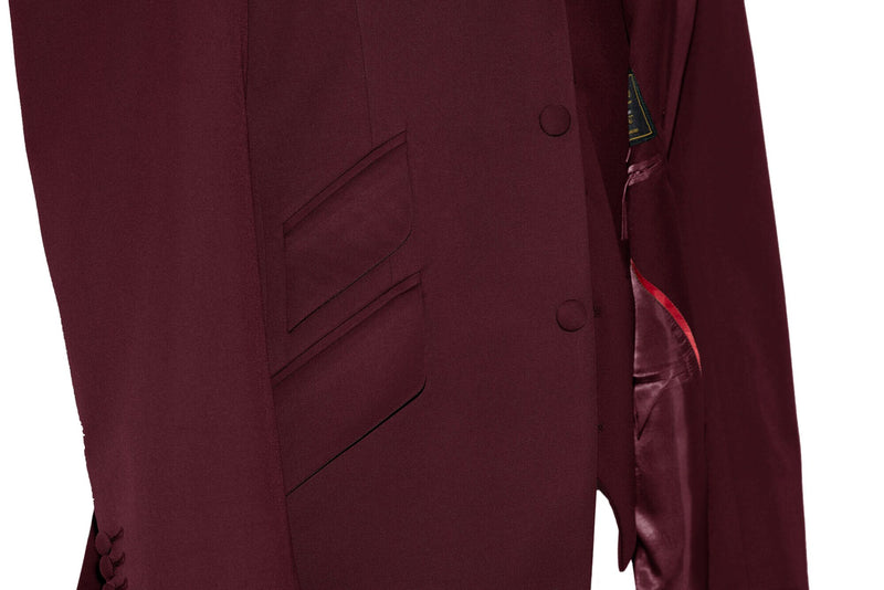Keith Moon Burgundy Wine 3 Piece Mod Suit