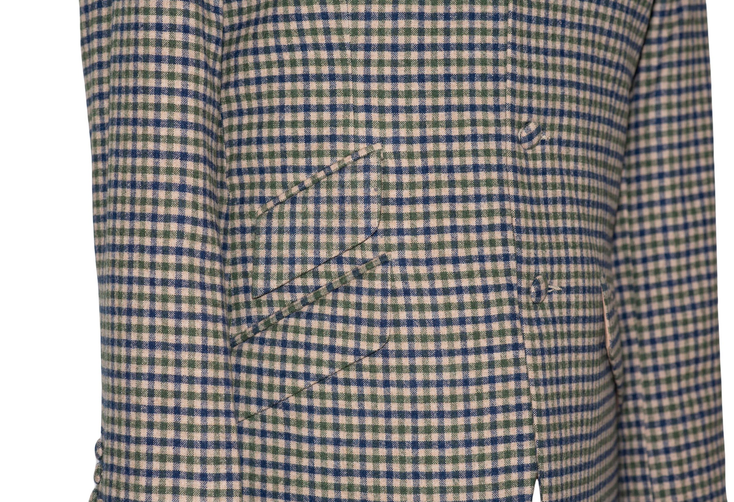 Ian Gibbons Green Gingham Check Wool Suit