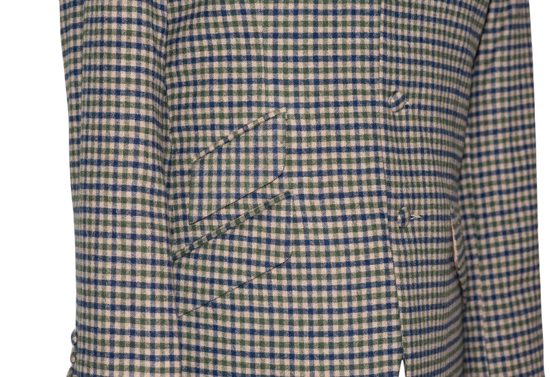 Ian Gibbons Green Gingham Check Wool Suit