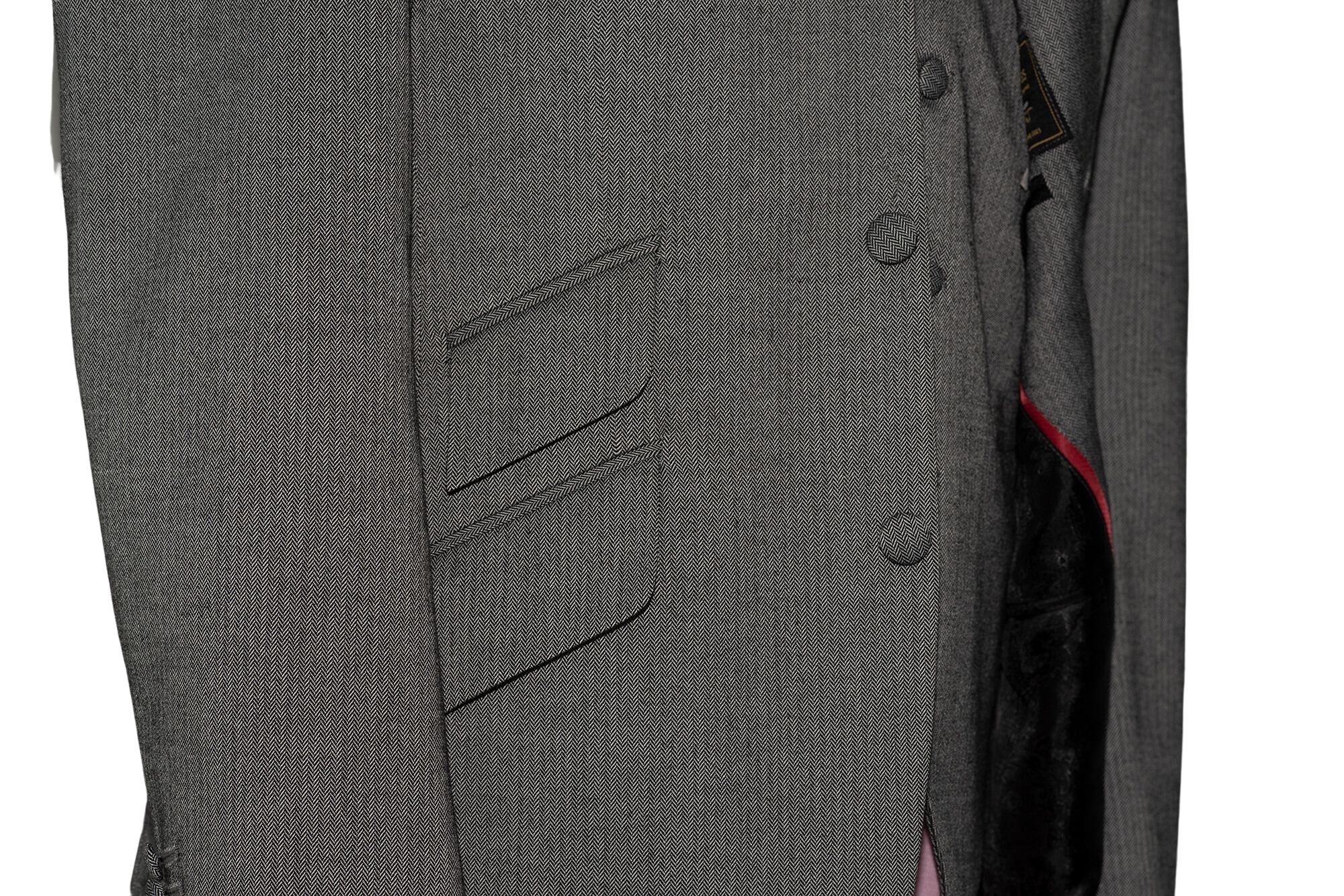 John Dalton Grey Herringbone 3 Piece Mod Suit