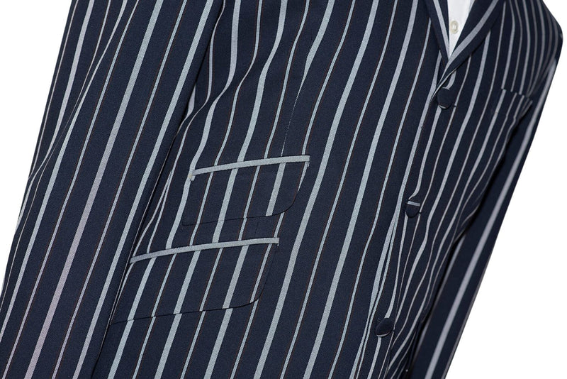 Reg Presley Grey & Navy Blue Stripe Boating Mod Blazer