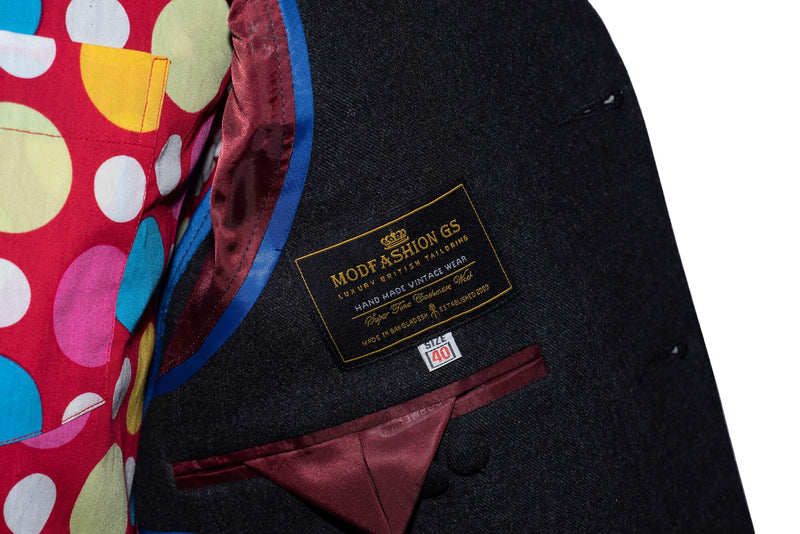 Jimmy Flannel Wool Charcoal Mod Blazer