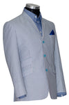 Jimmy Cotton Sky Blue Striped Summer Mod Blazer