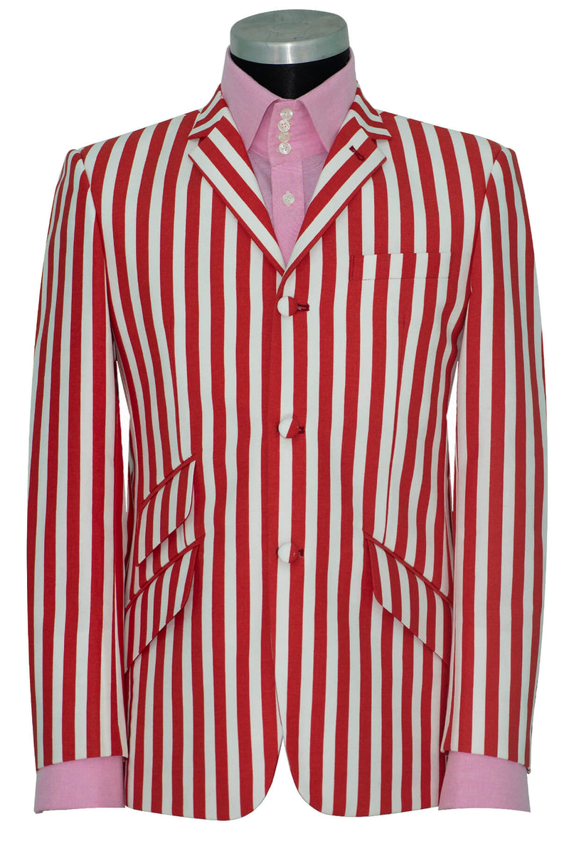 Mod Boating Jacket Ronnie Bond Red & White Stripe Boating Mod Blazer | 1960's Retro Mod ...
