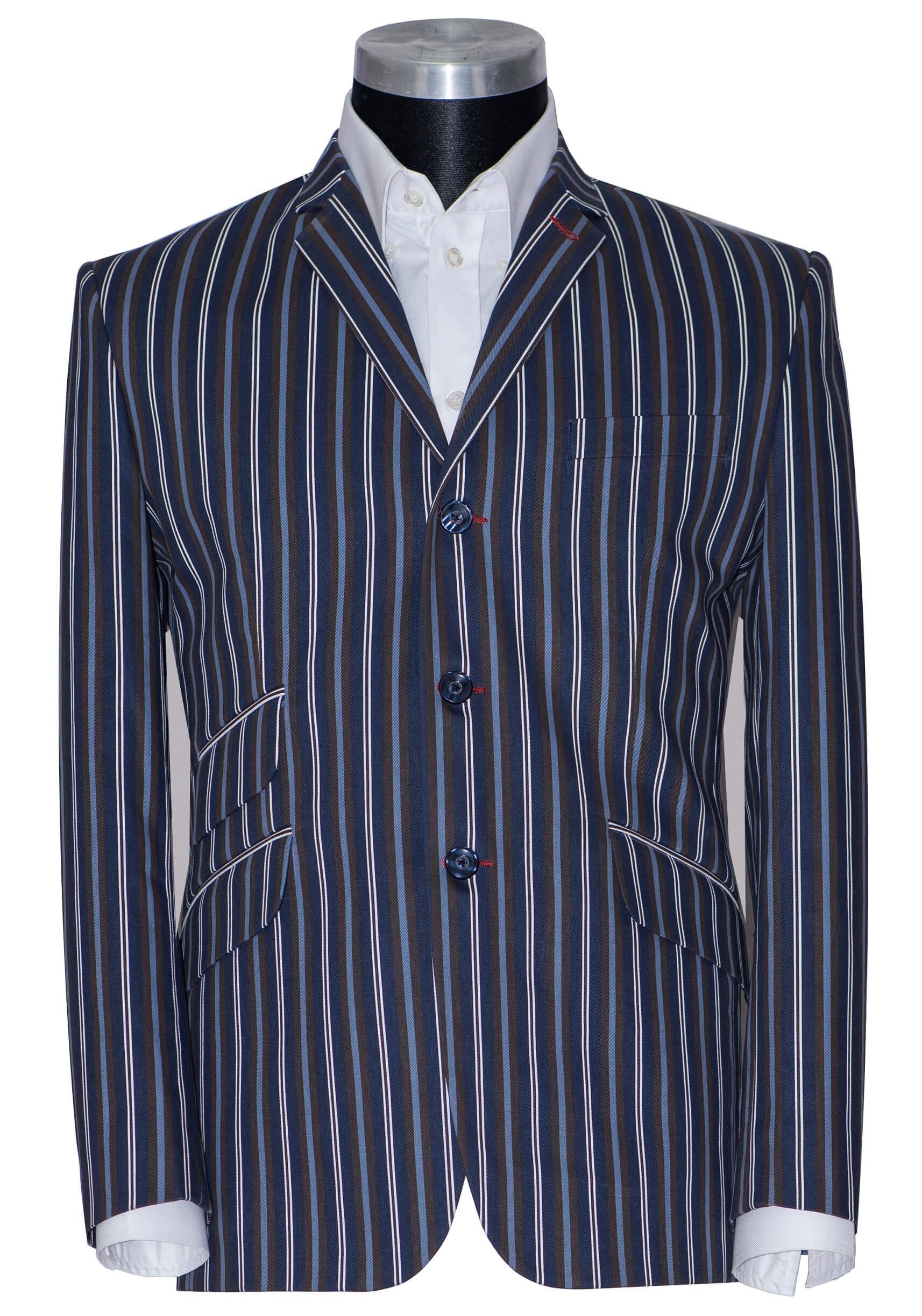 Peter Noone Navy Blue Contrast Boating Mod Blazer