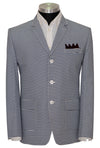 Seersucker Patch Pocket Horizontal Stripe Sports Mod Blazer