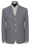 Seersucker Horizontal Grey & White Stripe Sports Mod Blazer