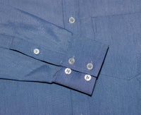 Oxford Cotton Sky Blue Button Down High Collar Mod Shirt