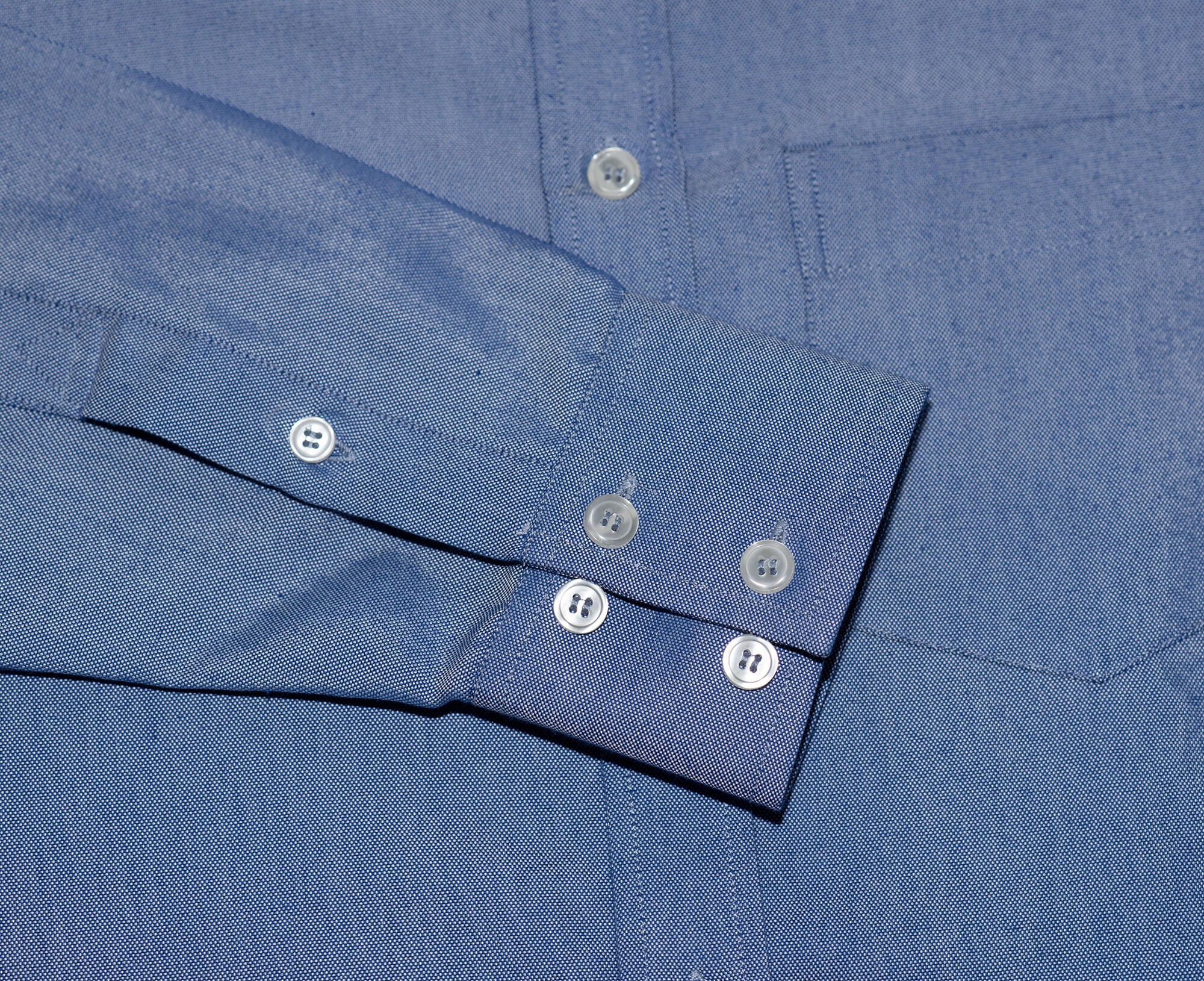 Oxford Cotton Sky Blue Button Down High Collar Mod Shirt